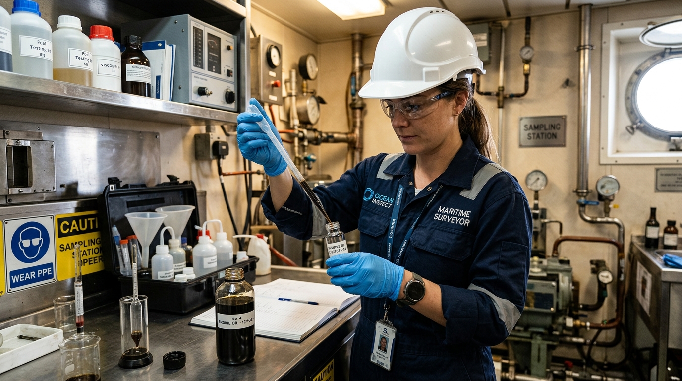 Inspectors surveying a container terminal